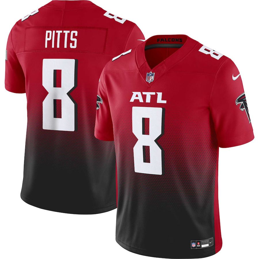 Men Atlanta Falcons #8 Kyle Pitts Nike Red Vapor F.U.S.E. Limited NFL Jersey